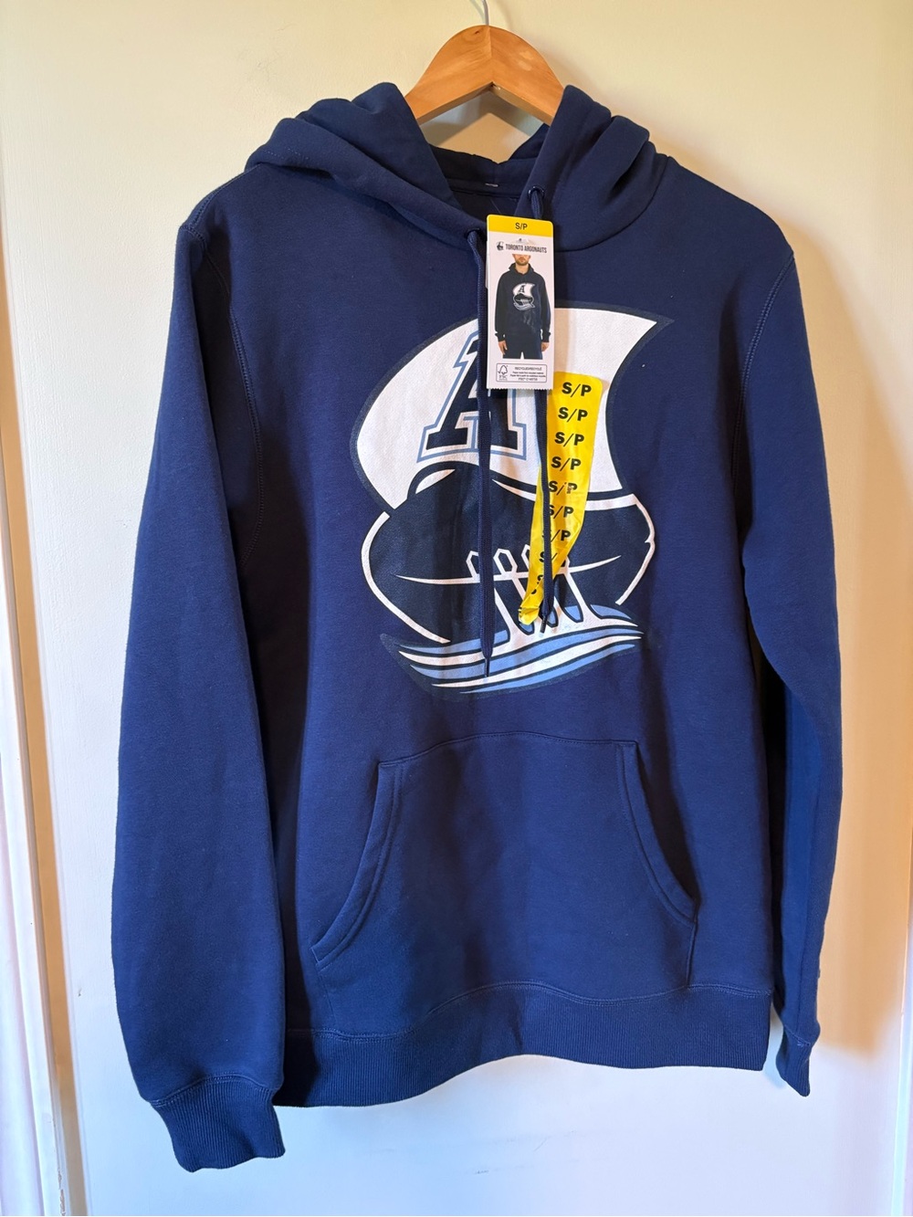 NWT Toronto Argonauts Men's Navy Hooded Sweatshirt with Graphic Football Logo S